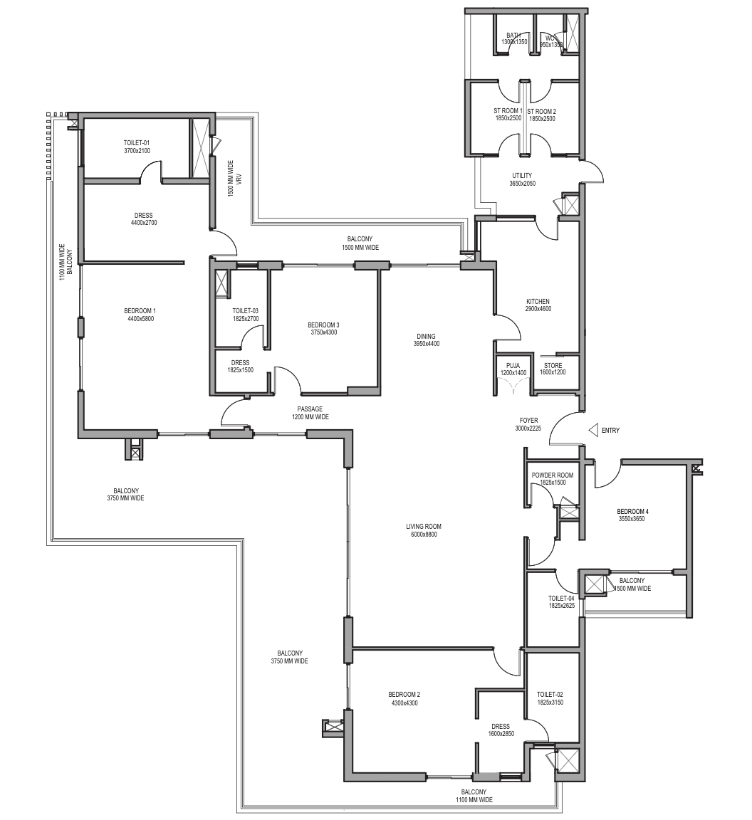 The Terrace Suite 2840 Sq.ft. Tower 2/4